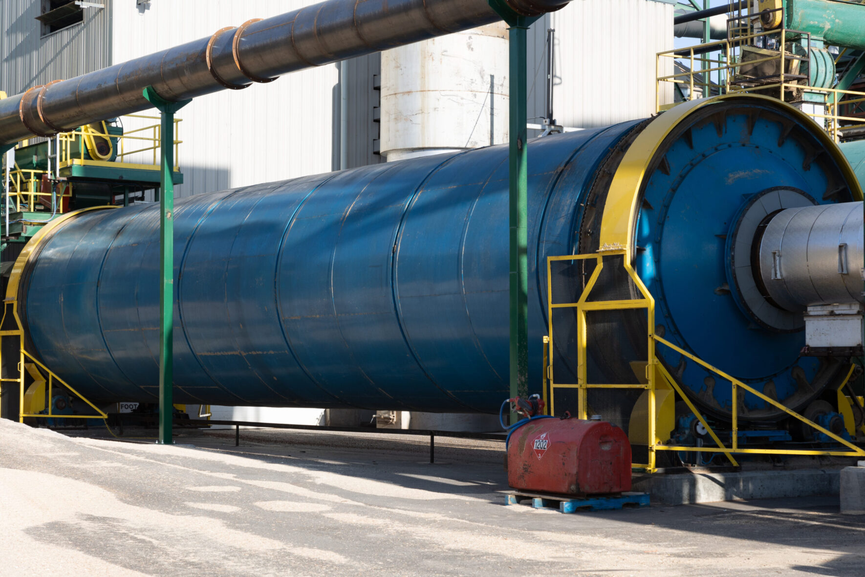 Drum dryer in British Columbia wood pellet mill
